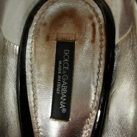 D&G Dolce Gabbana Black Patent Leather Open Toe Shoes High Heel 38 UK 5 RRP £242 - Picture 7 of 9